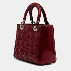 Dior Red Medium Patent Cannage Lady Dior