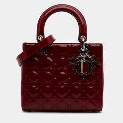 Dior Red Medium Patent Cannage Lady Dior