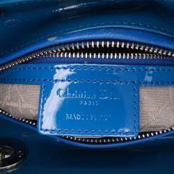Dior Blue Medium Patent Cannage Lady Dior