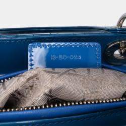 Dior Blue Medium Patent Cannage Lady Dior