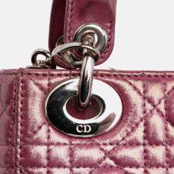 Dior Pink Mini Iridescent Lambskin Cannage Lady Dior