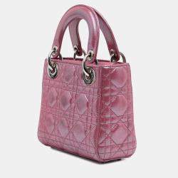 Dior Pink Mini Iridescent Lambskin Cannage Lady Dior