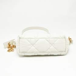 Dior Cream Macrocannage Leather Medium Nomad Shoulder Bag