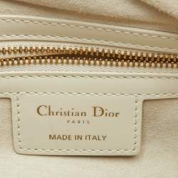 Dior Cream Macrocannage Leather Medium Nomad Shoulder Bag