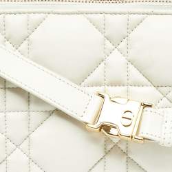 Dior Cream Macrocannage Leather Medium Nomad Shoulder Bag