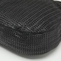 Dior Black Woven Leather Large Soft Lady Hobo