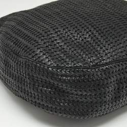 Dior Black Woven Leather Large Soft Lady Hobo