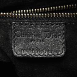 Dior Black Woven Leather Large Soft Lady Hobo