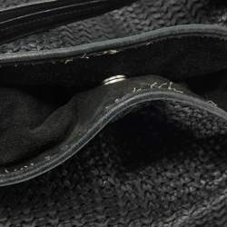 Dior Black Woven Leather Large Soft Lady Hobo