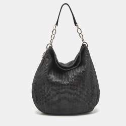 Dior Black Woven Leather Large Soft Lady Hobo
