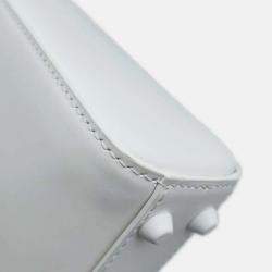 Dior White Vinyl and Calfskin Lady Dior Capsule Bag