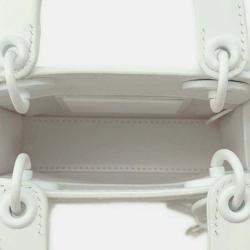 Dior White Vinyl and Calfskin Lady Dior Capsule Bag