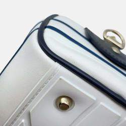 Dior White Small Leather Dior Vibe Zip Bowling Bag
