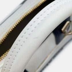 Dior White Small Leather Dior Vibe Zip Bowling Bag