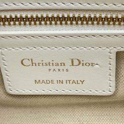 Dior White Small Leather Dior Vibe Zip Bowling Bag