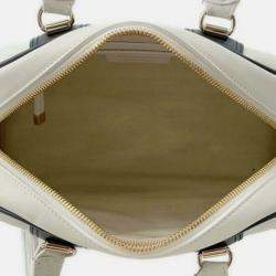 Dior White Small Leather Dior Vibe Zip Bowling Bag