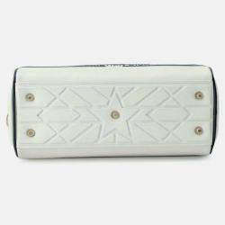 Dior White Small Leather Dior Vibe Zip Bowling Bag