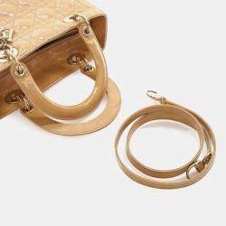 Dior Beige Medium Patent Cannage Lady Dior