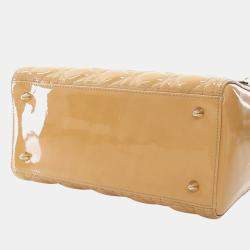 Dior Beige Medium Patent Cannage Lady Dior