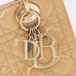 Dior Beige Medium Patent Cannage Lady Dior