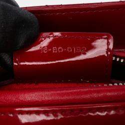 Dior Red Medium Patent Cannage Lady Dior