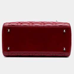Dior Red Medium Patent Cannage Lady Dior
