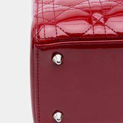 Dior Red Medium Patent Cannage Lady Dior