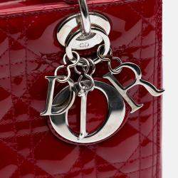 Dior Red Medium Patent Cannage Lady Dior