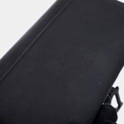 Dior Black Ultra Matte Calfskin Saddle Long Wallet With Chain