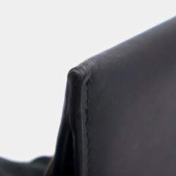 Dior Black Ultra Matte Calfskin Saddle Long Wallet With Chain