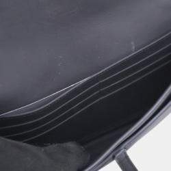 Dior Black Ultra Matte Calfskin Saddle Long Wallet With Chain