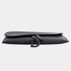 Dior Black Ultra Matte Calfskin Saddle Long Wallet With Chain