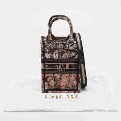 Pre Owned Dior Multicolor Embroidery Canvas Mini Toile De Jouy Book Tote Phone Bag