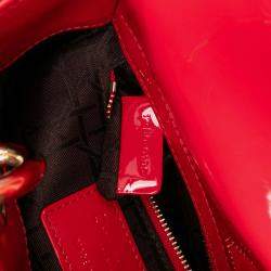Dior Red Mini Patent Cannage Lady Dior