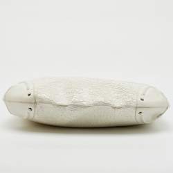 Dior White Crackle Leather Jeanne Hobo