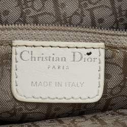 Dior White Crackle Leather Jeanne Hobo
