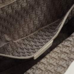 Dior White Crackle Leather Jeanne Hobo
