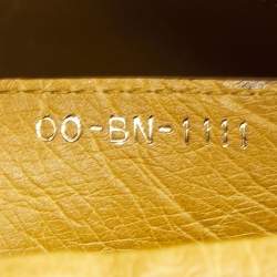 Pre Owned Dior Yellow Ostrich Leather Large Lady Dior Tote