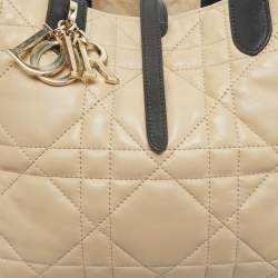 Dior Beige/Black Cannage Leather Medium Dior Toujours Tote