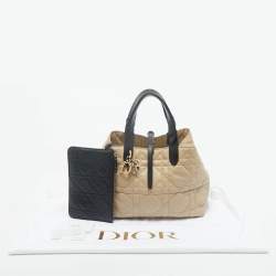 Dior Beige/Black Cannage Leather Medium Dior Toujours Tote