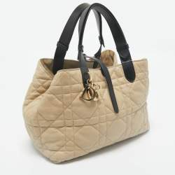 Dior Beige/Black Cannage Leather Medium Dior Toujours Tote