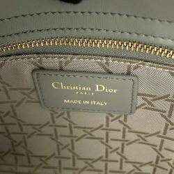Dior Gray Lambskin Small Lady Dior ABCDior 2Way Handbag