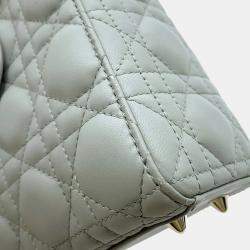 Dior Gray Lambskin Small Lady Dior ABCDior 2Way Handbag
