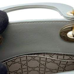 Dior Gray Lambskin Small Lady Dior ABCDior 2Way Handbag
