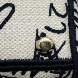  Dior Lady Dior Amour White/Red/Black Canvas Medium Tote Bag