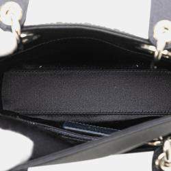 Dior Navy Blue Mini Satin Cannage Strass Crystal Embellished Lady Dior