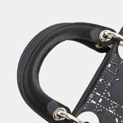 Dior Navy Blue Mini Satin Cannage Strass Crystal Embellished Lady Dior