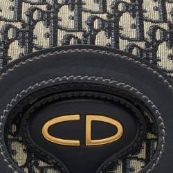 Dior Navy Blue Oblique Canvas Fold Over Clutch
