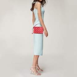 Pre Owned Dior Red Cannage Leather Mini Milly Chain Bag