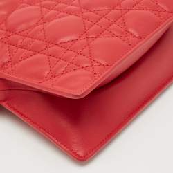 Pre Owned Dior Red Cannage Leather Mini Milly Chain Bag